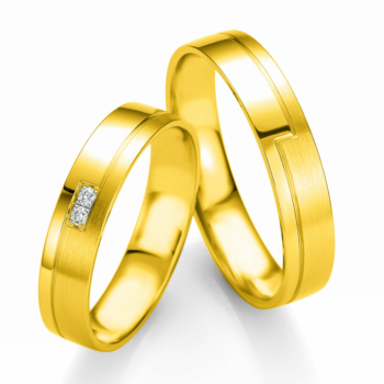Κίτρινη Χρυσή Βέρα Γάμου Breuning με ή χωρίς Πέτρες WR336