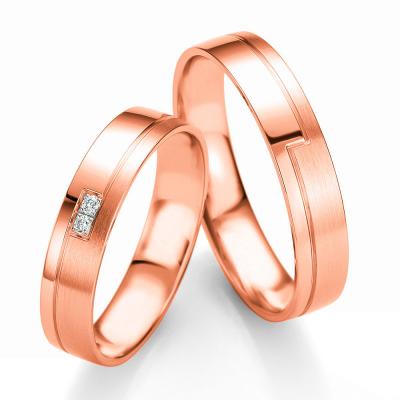 Ροζ Χρυσή Βέρα Γάμου Breuning με ή χωρίς Πέτρες WR336R