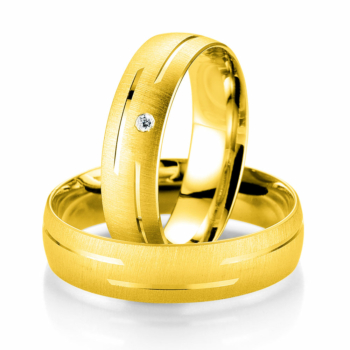 Κίτρινη Χρυσή Βέρα Γάμου Breuning με ή χωρίς Πέτρες WR337