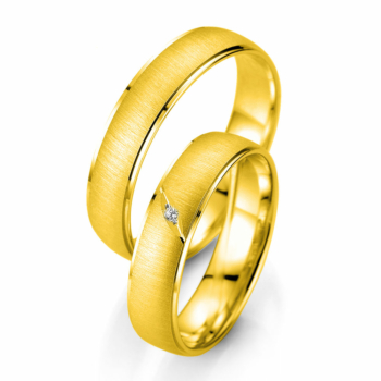 Κίτρινη Χρυσή Βέρα Γάμου Breuning με ή χωρίς Πέτρες WR338