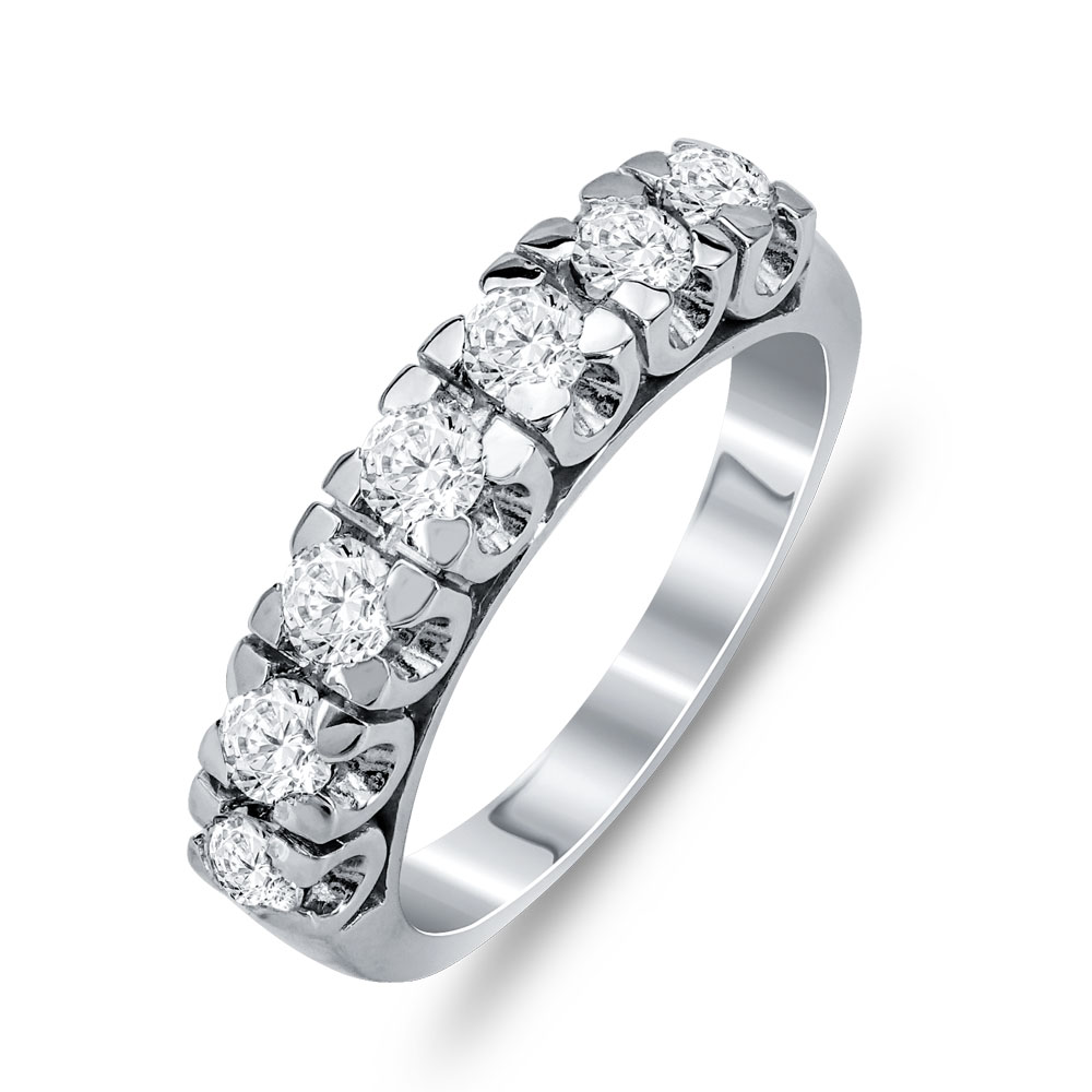 Δαχτυλίδι Μισόβερο Από Λευκόχρυσο Κ14 DX789