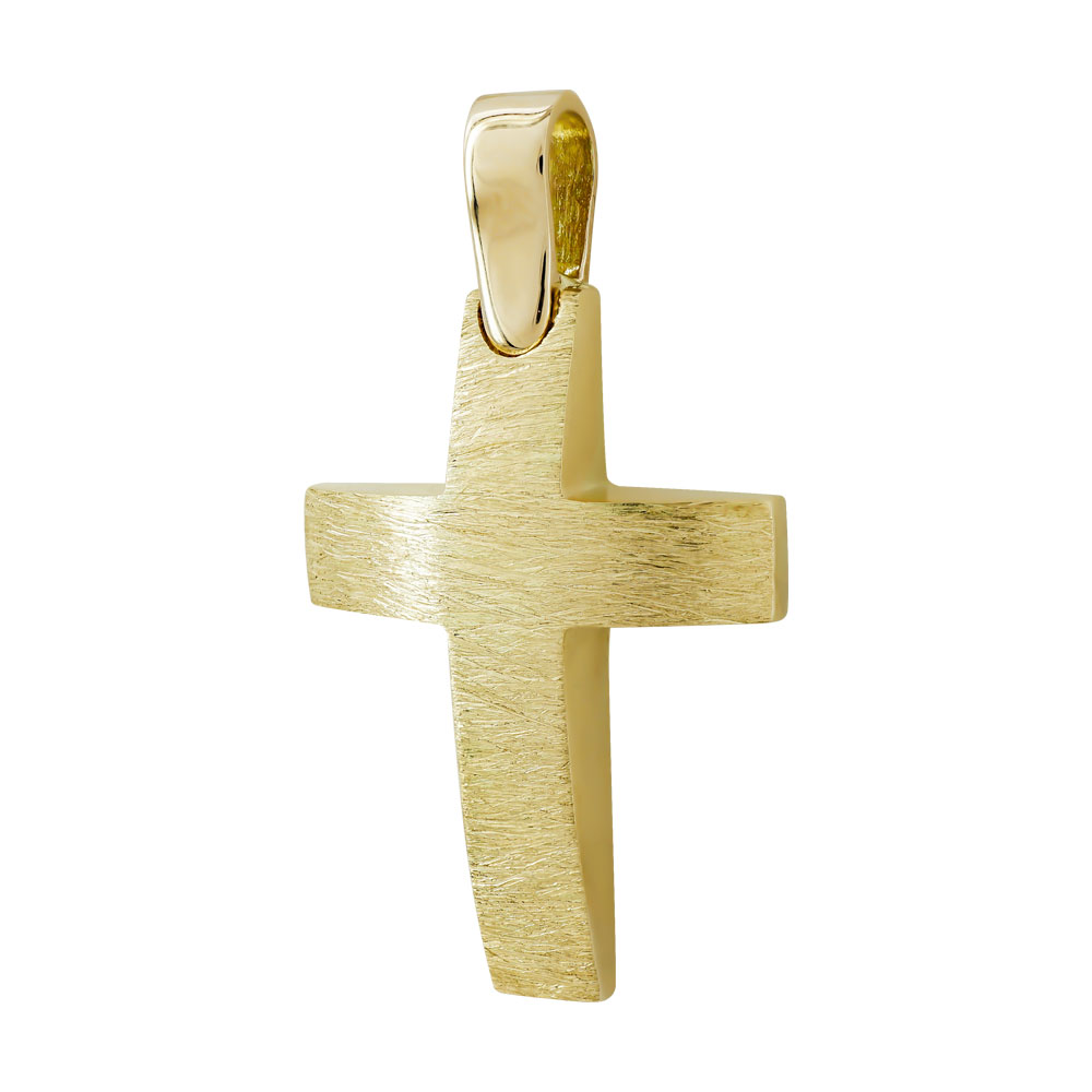 Σταυρός Βάπτισης Αντρικός Σε Κίτρινο Χρυσό 14 Καρατίων ST93383