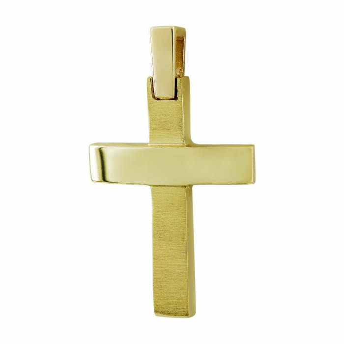 Σταυρός Βάπτισης Ανδρικός Σε Kίτρινο Χρυσό 14 Καρατίων ST03017