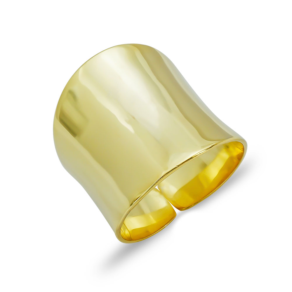 Δαχτυλίδι Φαρδύ Από Επιχρυσωμένο Ασήμι DX754