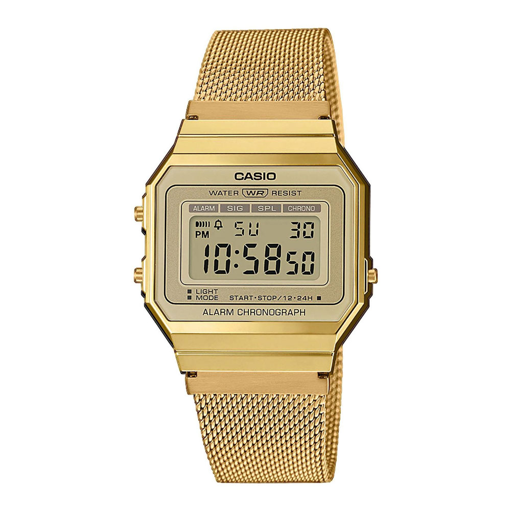 CASIO Collection Vintage Gold Stainless Steel Watch A-700WEMG-9AEF
