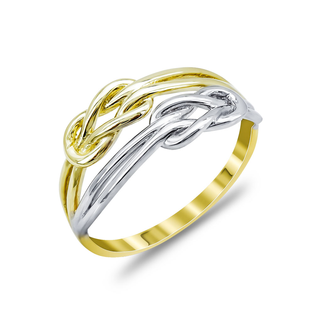 Δαχτυλίδι Με To Άπειρο Από Δίχρωμο Χρυσό Κ14 DX04639