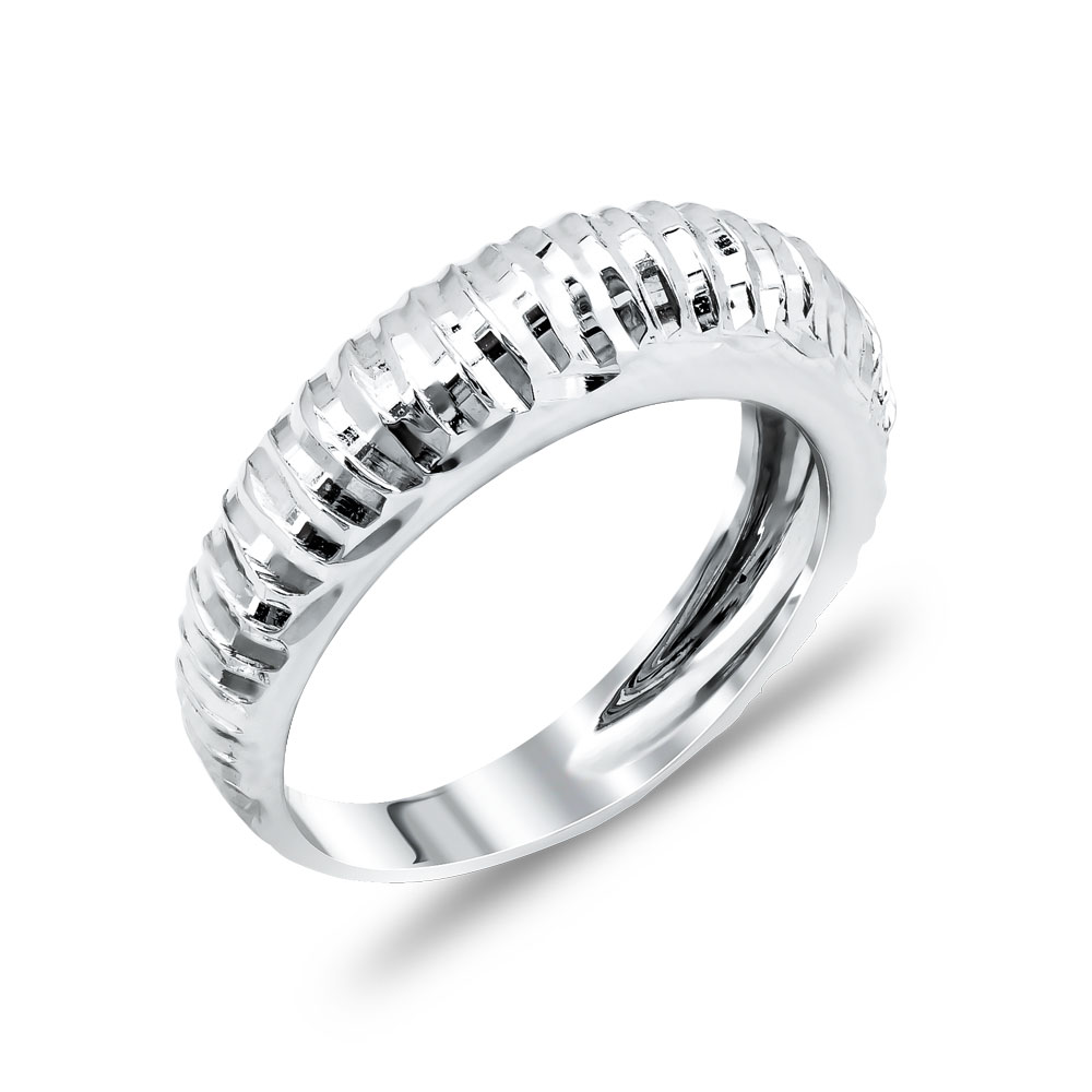 Δαχτυλίδι Με Χαρακιές Από Λευκόχρυσο Κ14 DX48700
