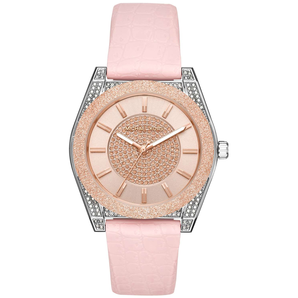 Michael KORS Channing Crystals Pink Silicone Strap MK6704