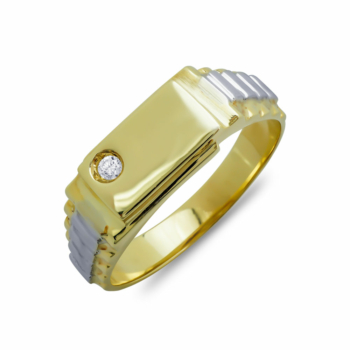 Ανδρικό Δαχτυλίδι από Δίχρωμο Χρυσό K14 ADX135
