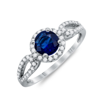 Δαχτυλίδι Μονόπετρο Mε Μπλε Πέτρα Από Ασήμι DX830