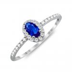 Δαχτυλίδι Μονόπετρο Mε Μπλε Πέτρα Από Ασήμι DX835