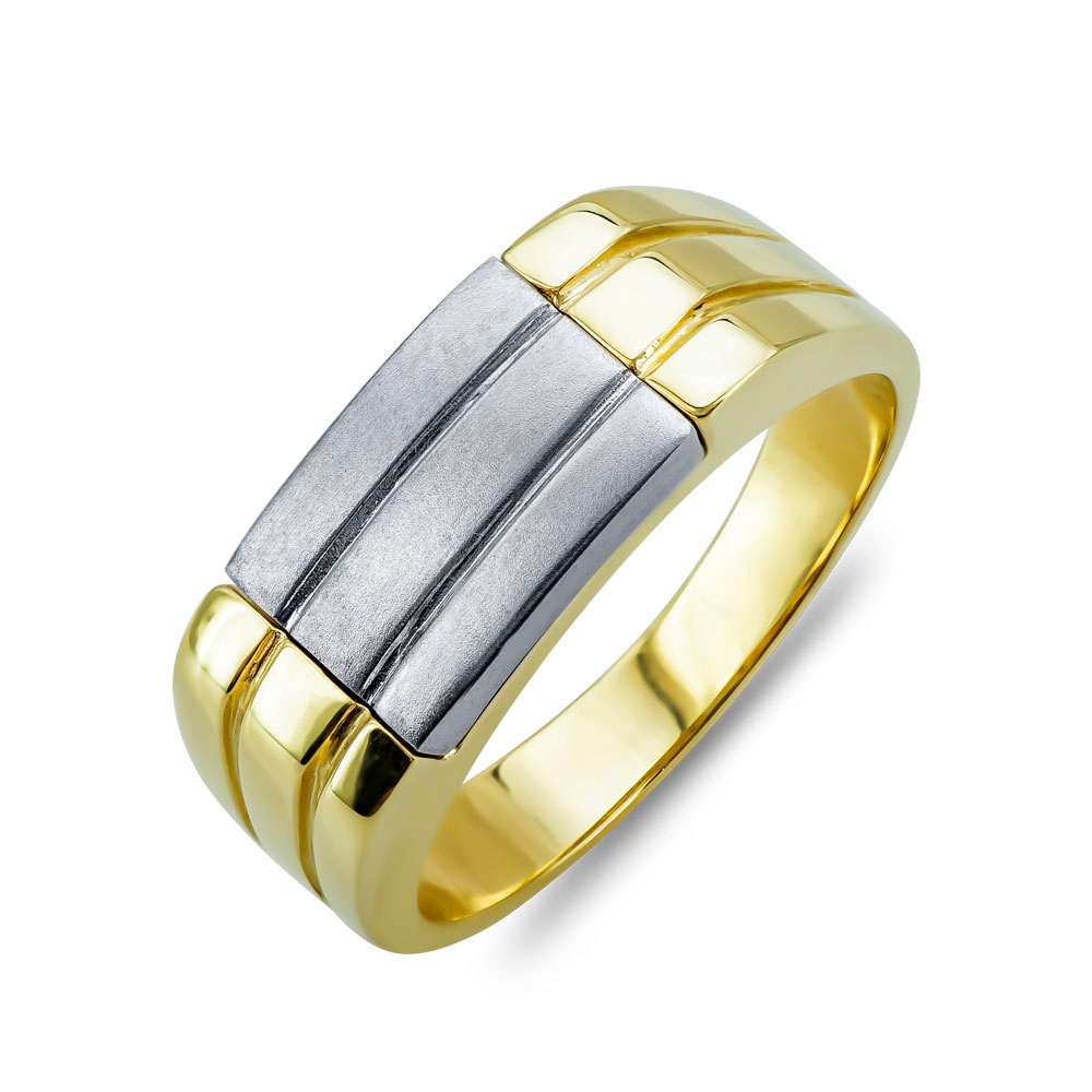 Ανδρικό Δαχτυλίδι από Δίχρωμο Χρυσό K14 ADX128