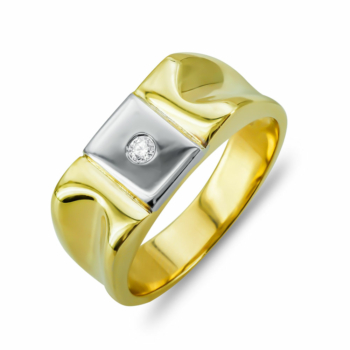 Ανδρικό Δαχτυλίδι από Δίχρωμο Χρυσό K14 ADX132