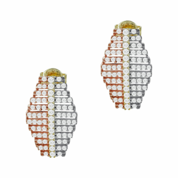 Σκουλαρίκια Με Πέτρες Από Τρίχρωμο Χρυσό Κ14 SK90849