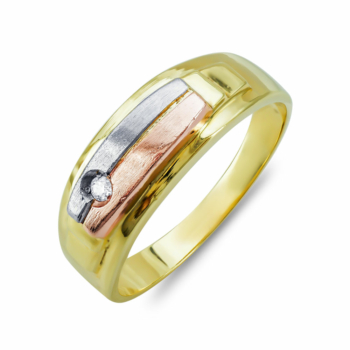 Ανδρικό Δαχτυλίδι από Δίχρωμο Χρυσό K14 ADX138