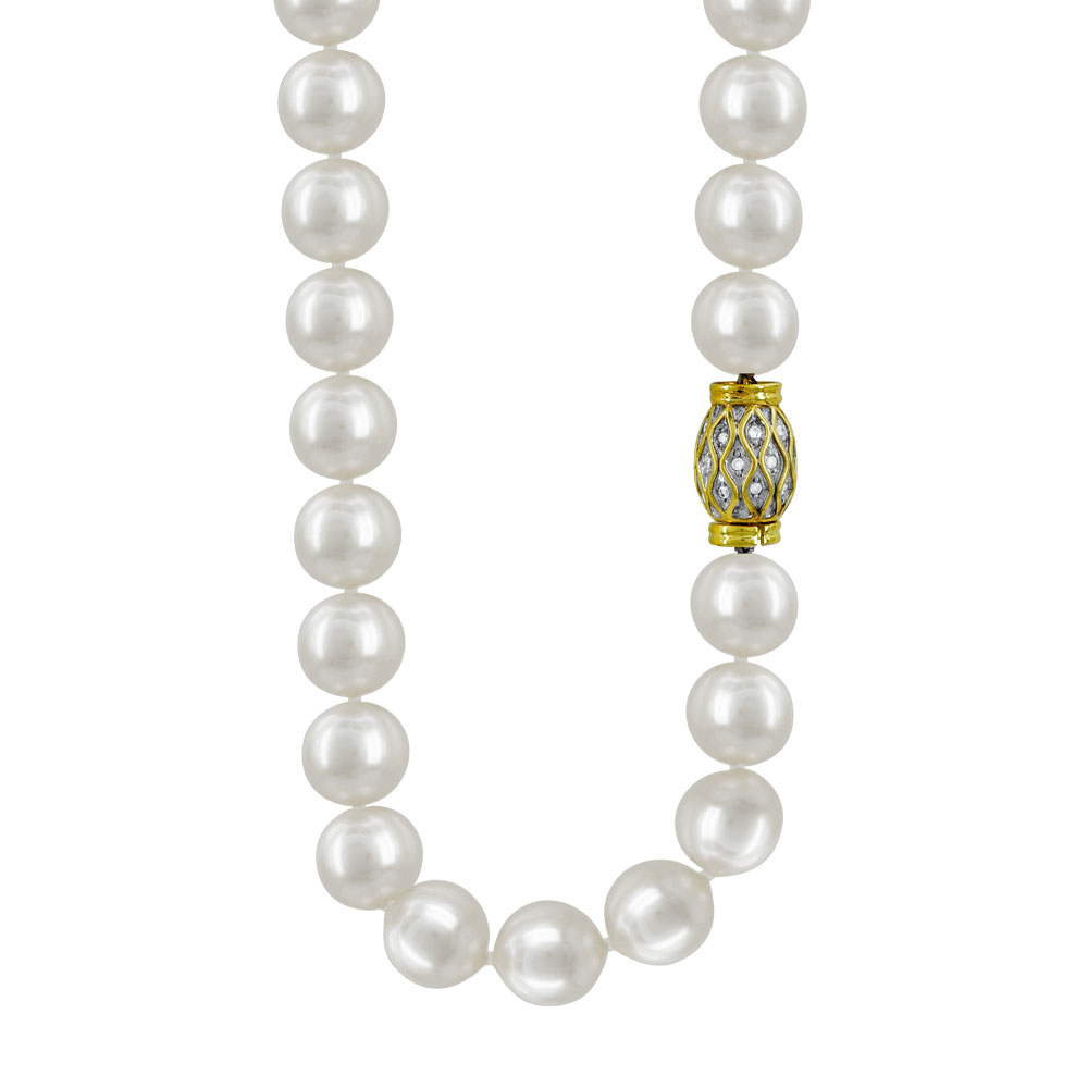 Κολιέ Με Μαργαριτάρια BIWA και Διαμάντια Brilliant Από Κίτρινο Χρυσό Κ18 KL870