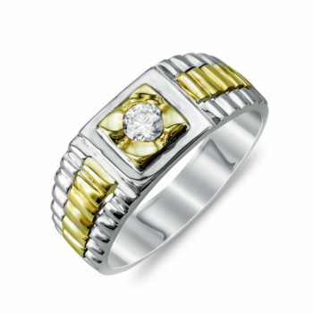 Ανδρικό Δαχτυλίδι από Δίχρωμο Χρυσό K14 ADX125