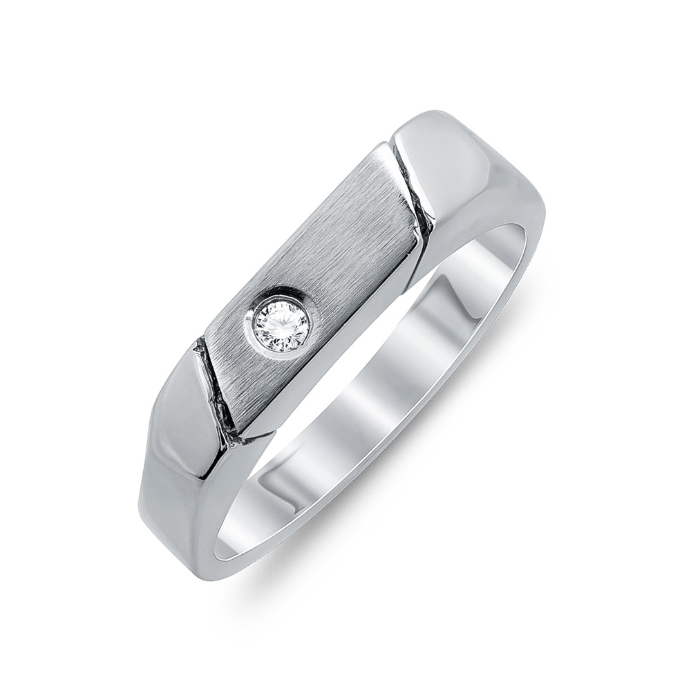 Ανδρικό Δαχτυλίδι Με Διαμάντι Brilliant από Λευκό Χρυσό K18 ADX101