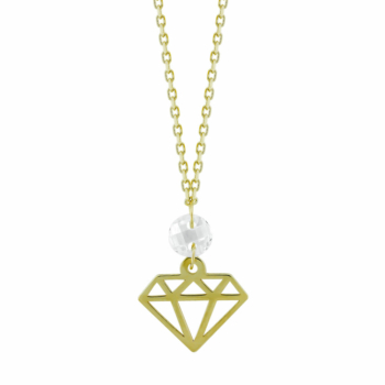Μενταγιόν Διαμάντι Με Πέτρες Από Κίτρινο Χρυσό Κ14 M04682
