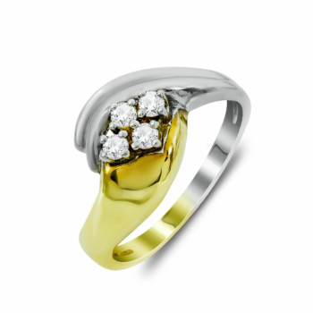 Δαχτυλίδι Με Διαμάντια Brilliant Aπό Δίχρωμο Χρυσό Κ18 DDX279