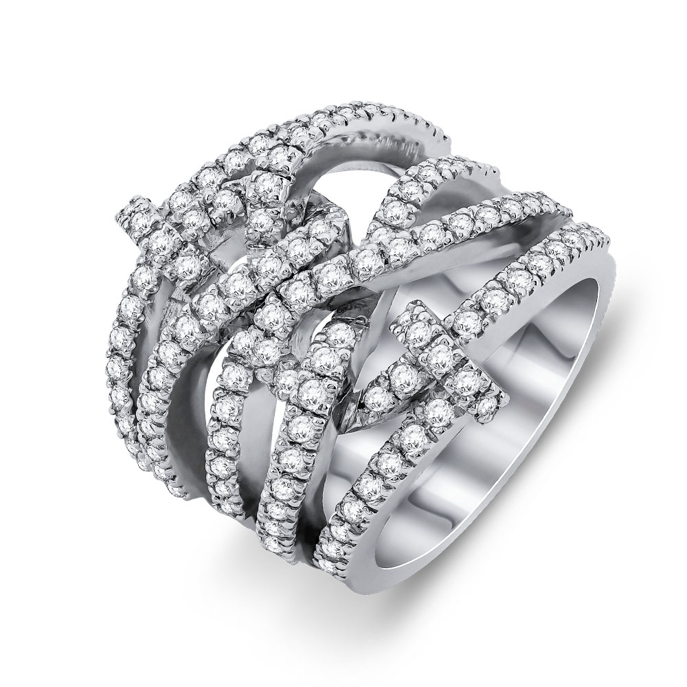 Δαχτυλίδι Με Διαμάντια Brilliant Aπό Λευκό Xρυσό Κ18 D25207
