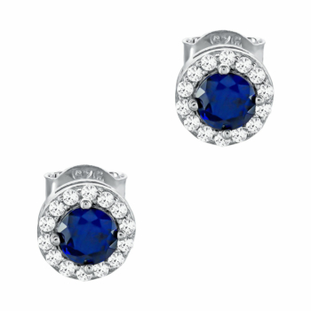 Σκουλαρίκια Με Μπλε Πέτρες Από Ασήμι SK1107