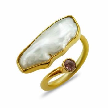 Δαχτυλίδι Mε Φυσικό Μαργαριτάρι από Επιχρυσωμένο Ασήμι DX847