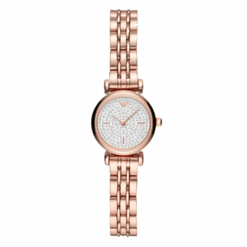 EMPORIO ARMANI Gianni T-Bar Crystals Rose Gold Stainless Steel Bracelet AR11266