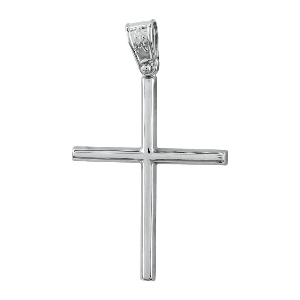 Σταυρός Βάπτισης Ανδρικός Σε Λευκό Χρυσό Κ14 ST2701