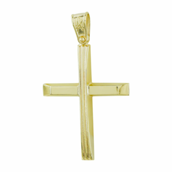 Σταυρός Βάπτισης Ανδρικός Σε Κίτρινο Χρυσό Κ14 ST2697