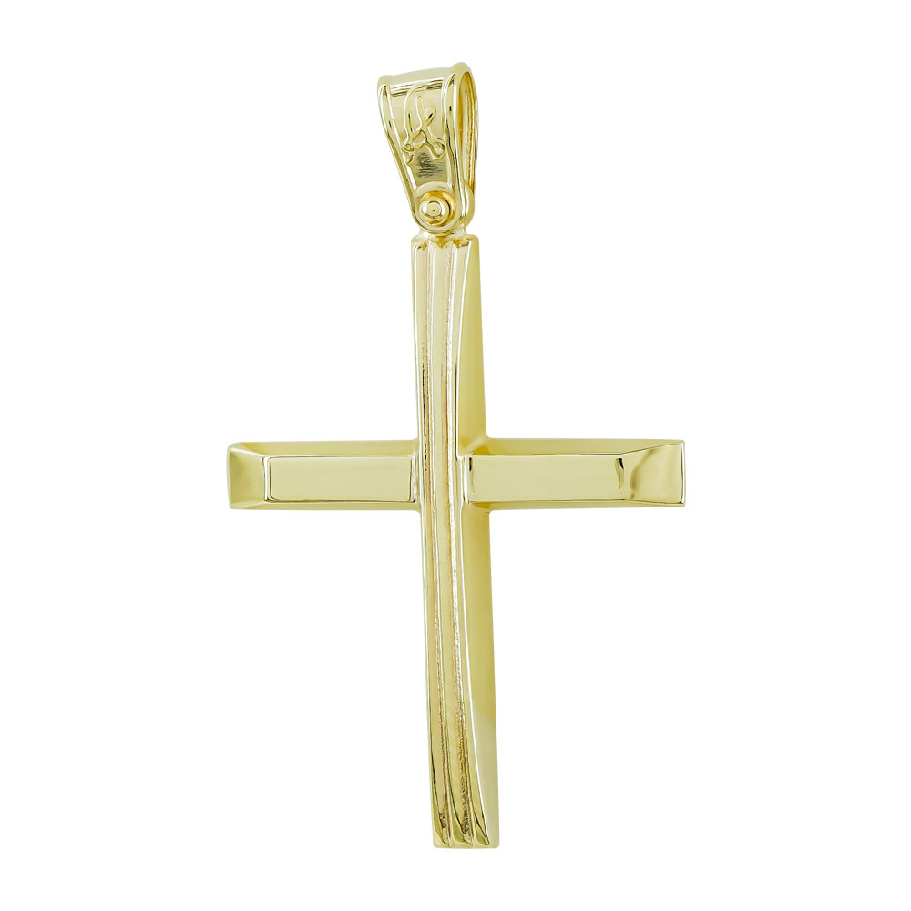 Σταυρός Βάπτισης Ανδρικός Σε Κίτρινο Χρυσό 9 Καρατίων ST2754