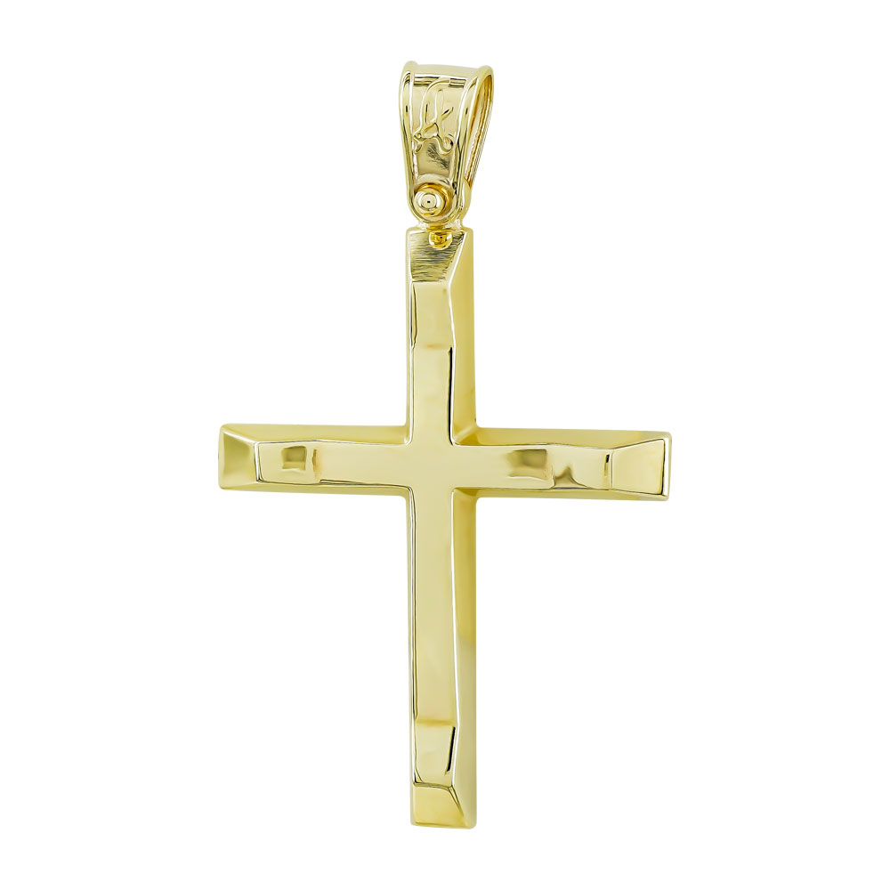 Σταυρός Βάπτισης Ανδρικός Σε Κίτρινο Χρυσό Κ14 ST2687