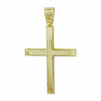 Σταυρός Βάπτισης Ανδρικός Σε Κίτρινο Χρυσό Κ14 ST2700