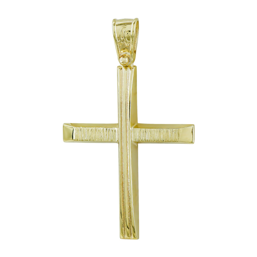 Σταυρός Βάπτισης Ανδρικός Σε Κίτρινο Χρυσό Κ14 ST2700