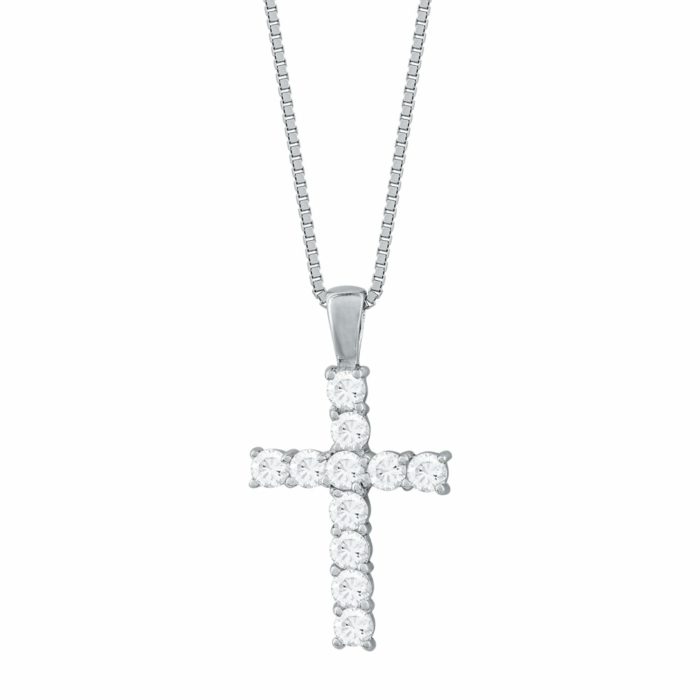 Γυναικείος Σταυρός με Πέτρες Σε Ασήμι ST2680