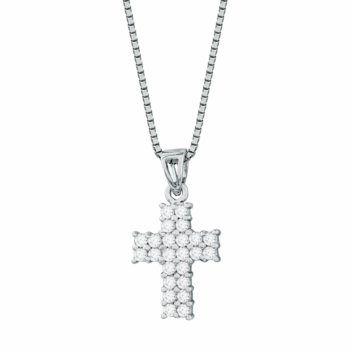 Γυναικείος Σταυρός με Πέτρες Σε Ασήμι ST2669