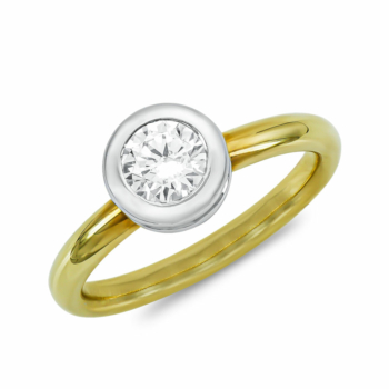 Μονόπετρο Δαχτυλίδι Με Διαμάντια Brilliant από Δίχρωμο Χρυσό K18 DDX4783