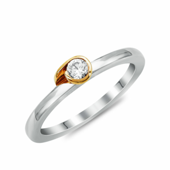 Μονόπετρο Δαχτυλίδι Breuning Με Διαμάντια Brilliant από Δίχρωμο Χρυσό K18 DDX4790