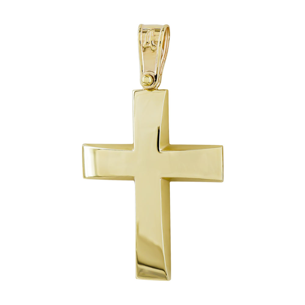 Σταυρός Βάπτισης Ανδρικός Σε Κίτρινο Χρυσό Κ9 ST2770