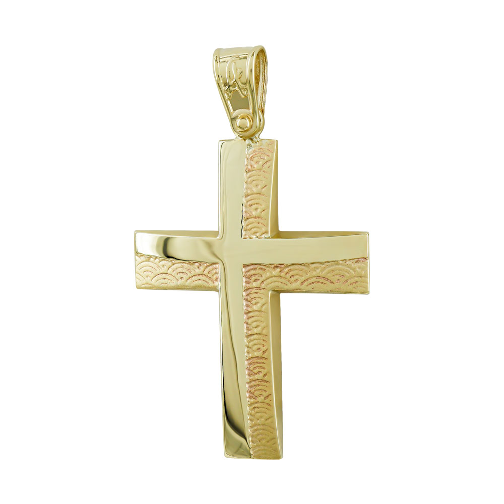 Σταυρός Βάπτισης Ανδρικός Σε Κίτρινο Χρυσό Κ9 ST2767