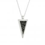 HONOR Κολιέ από Ασήμι Triangle With Diamonds SDP3SB
