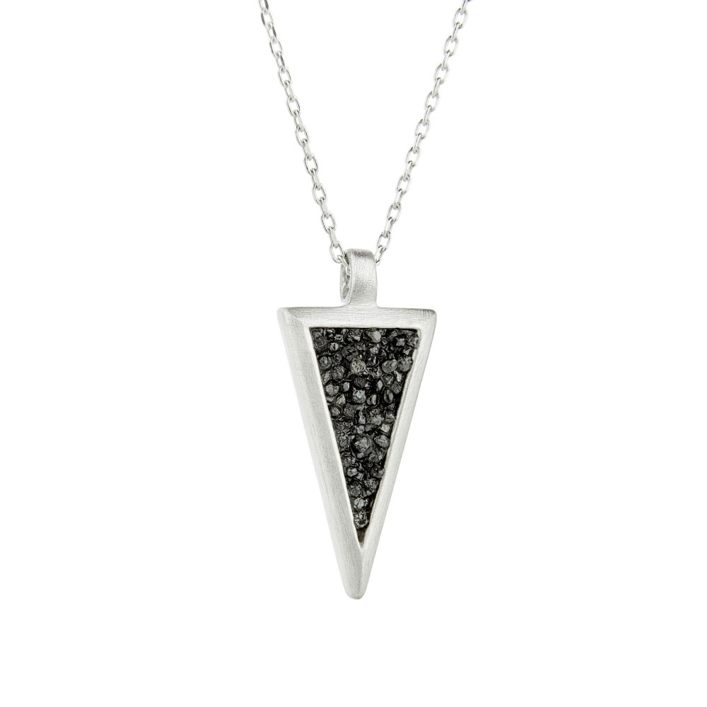 HONOR Κολιέ από Ασήμι Triangle With Diamonds SDP3SB 232581