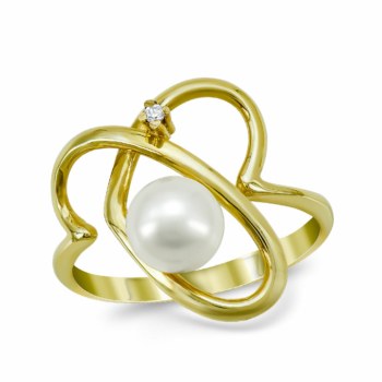 Δαχτυλίδι με Φυσικό Μαργαριτάρι από Κίτρινο Χρυσό Κ14 DΧ961