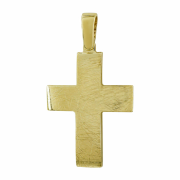 Σταυρός Βάπτισης Ανδρικός Σε Κίτρινο Χρυσό 14 Καρατίων ST2776