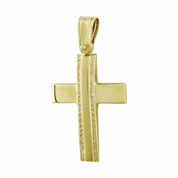 Σταυρός Βάπτισης Ανδρικός Σε Κίτρινο Χρυσό 9 Καρατίων ST2794