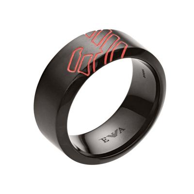 EMPORIO ARMANI Αντρικό Δαχτυλίδι από Μαύρο Ανοξείδωτο Ατσάλι EGS2594001