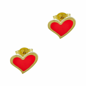 Παιδικά Σκουλαρίκια Καρδιά Από Κίτρινο Χρυσό Κ9 PSK113053