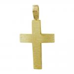 Σταυρός Βάπτισης Ανδρικός Σε Κίτρινο Χρυσό 14 Καρατίων ST064751