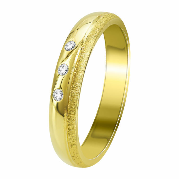 Κίτρινη Χρυσή Βέρα Γάμου WR346