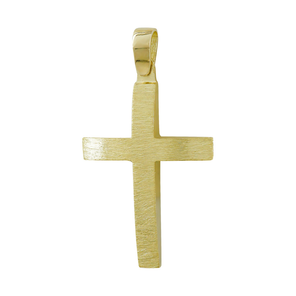 Σταυρός Βάπτισης Ανδρικός Σε Κίτρινο Χρυσό 14 Καρατίων ST111178